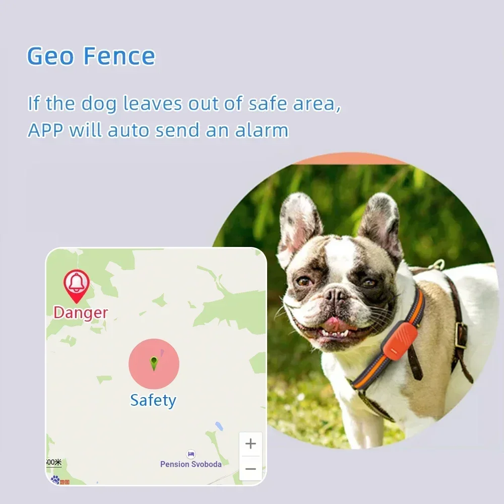 4G Pet Collar GPS Tracker Electronic Geo-Fence for Dogs Cats IP67 Waterproof Real-time Anti-lost Alarm Tracking Device Locator