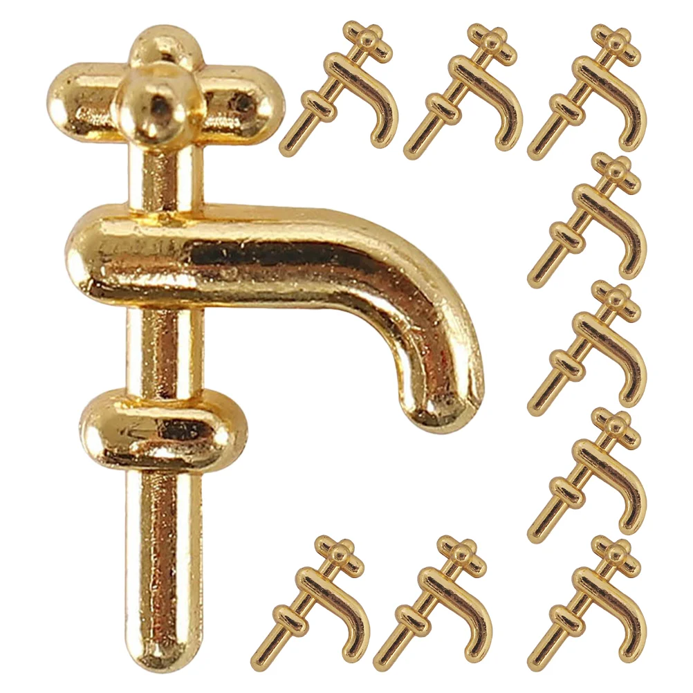 

10 Pcs Mini Faucet House Model Decor Dollhouse Decoration Miniature Accessories for