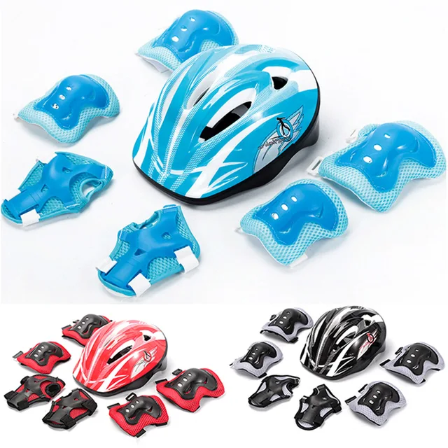 Kids Adjustable Helmet Protective Gear Set Sports Knee Elbow Wrist Pads for Children Boys Girls Bike Skateboard Scooter Roller 2