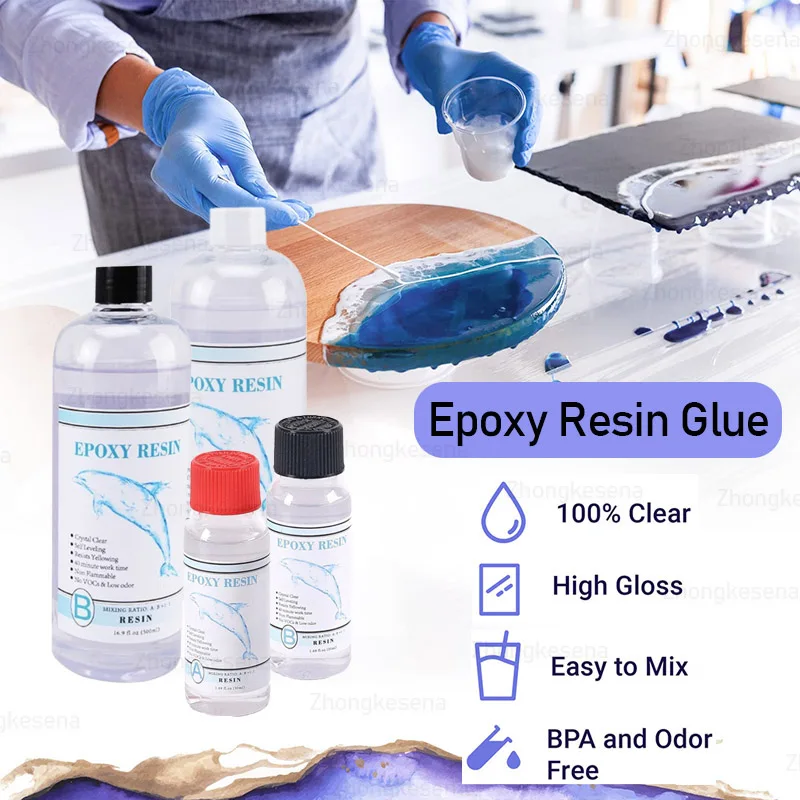 Epoxy Resin Kit Crystal Clear Easy Mix 3:1 AB Resin with Sticks