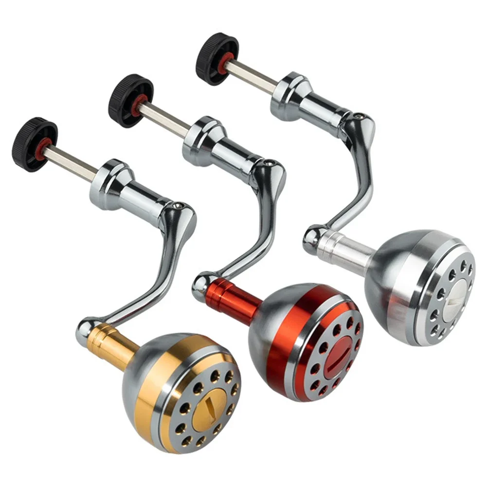 1Pc Small/Medium/Large Foldable Hexagon Fishing Reel Handle Fit 2000-7000 Knob Metal Carbon Steel Spinning Reel Fittings