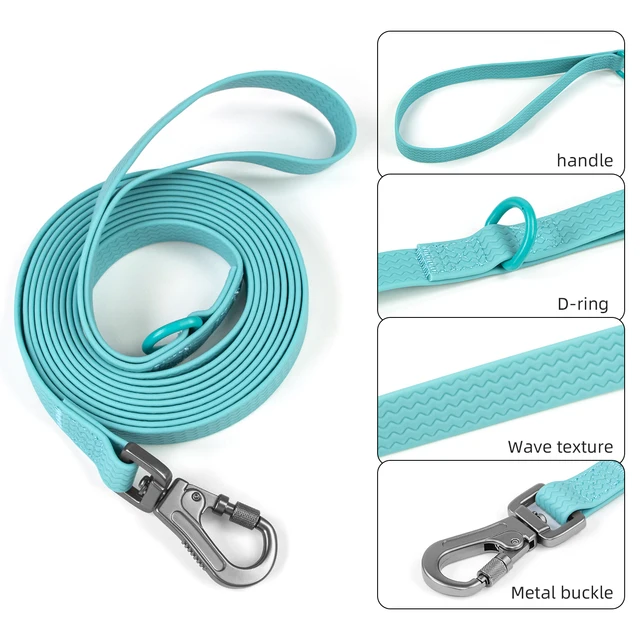 1.8M 3M 5M 10M  PVC Dog Leash large dog Medium Waterproof and easy to clean Wave texture running dog training Leash long strong 3