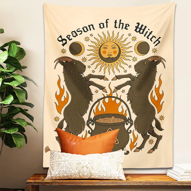Boszorkányság Jóslás Tarot Kárpitfal Lógó Nap Hold Pszichedelikus Háttérszövet Boho Hippi Tapiz Kollégiumi Lakberendezés - Image 3