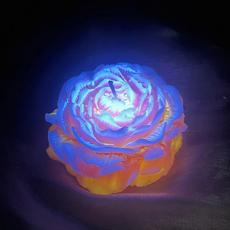 Peony Flower Luminous Fluorescence Low Temperature Candles 48℃Anti-ScaldsmCouple Wax Drip Xiaohongshu Sexy Candle