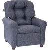 THE CREW FURNITURE Traditional Kids Recliner, Toddler Ages 1-5 Years, Home Décor Polyester Linen, Gray 1