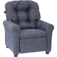 THE CREW FURNITURE Traditional Kids Recliner, Toddler Ages 1-5 Years, Home Décor Polyester Linen, Gray 1
