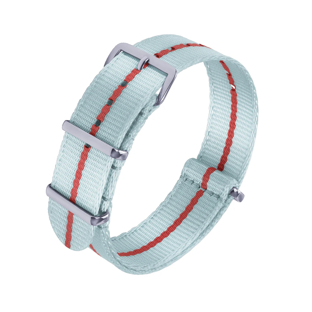 Durable Nylon Watch Band with Silver Buckle - Versatile Sport Strap