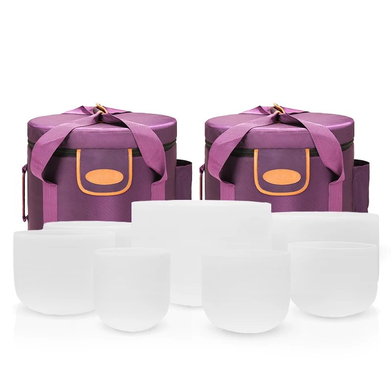 Sitsang-クリスタルシンギングボウル7個セット、チャクラバランス