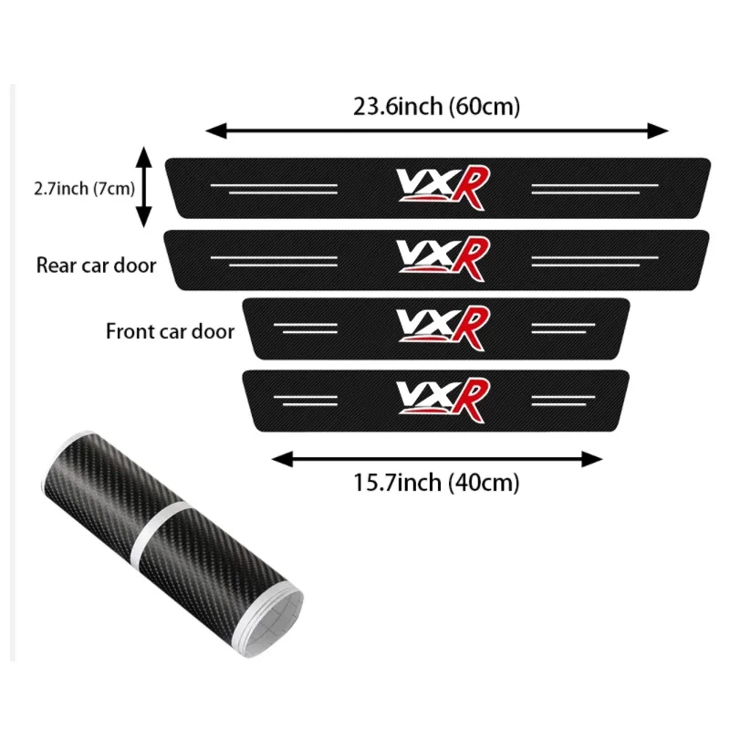 Car Door Sill Stickers Threshold Anti-Scratch Decals with VXR Logo