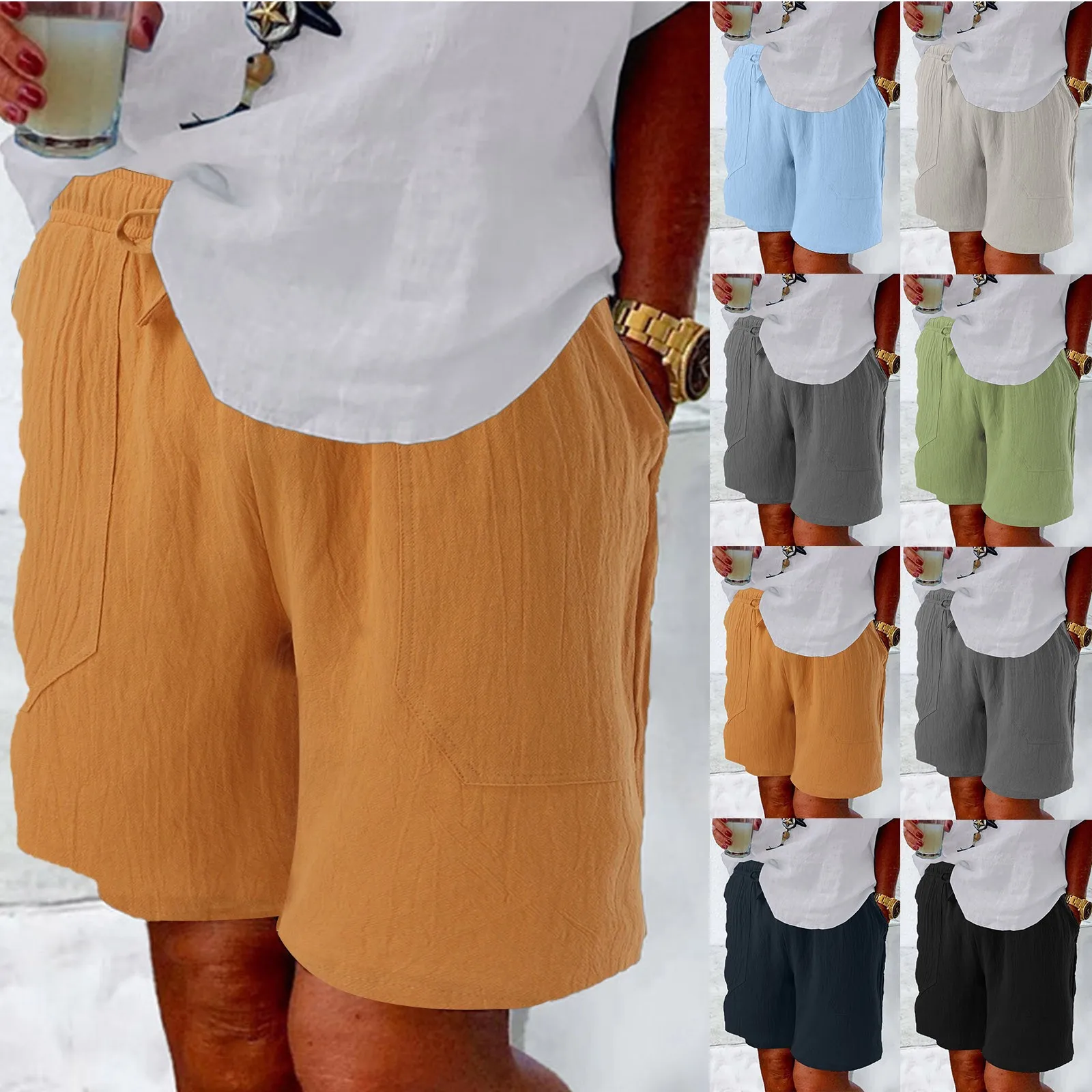 

Summer Women'S Shorts Drawstring Pockets Straight Wide Leg Knee Length Ladies Sweatpants Loose Bodybuilding Joggers Short Pants