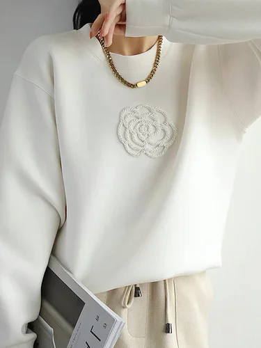 S-XXL O넥 풀오버, 패치워크 상의, 긴팔 풀오버, 캐주얼 스트리트웨어, 블랙 화이트, 가을 겨울 3