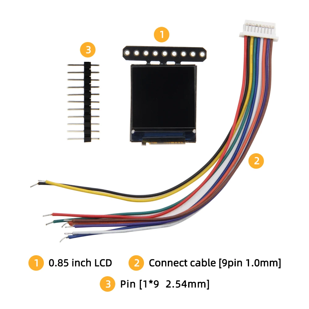 LILYGO&reg; T-0.85 Inch LCD Module GC9107 Full Color Display IPS 128*128 Screen Development Board PH1.0mm Cable Holder Arduino lcd screen display esp32 development board