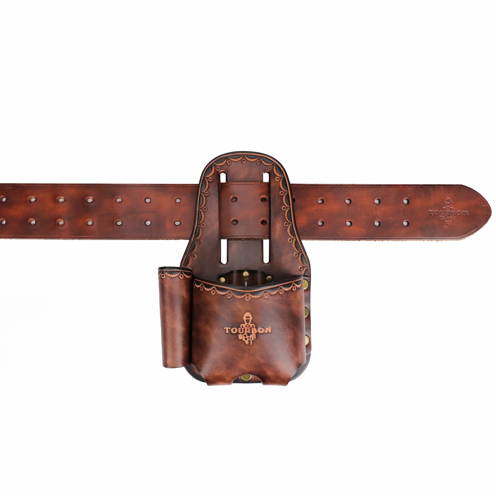 Tourbon Leather Large Tape Measure Pouch Wrench Holster