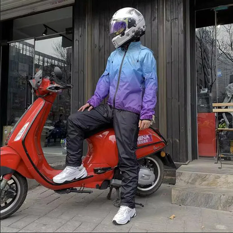 Men's women's POLE Motorcycle Raincoat Jacket Pants Split Light Thin Cycling Rainproof Motos Knight Racing Raincoats Rainpants