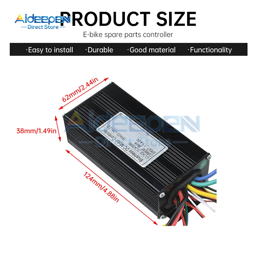 24V/36V/48V 500W/750W 26A E-Bike Regolatore motore brushless a onda sinusoidale con/senza sala per la riparazione di scooter elettrici - immagine 4