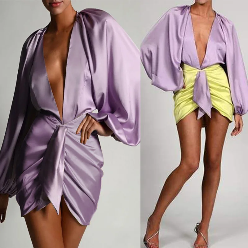 

Office Lady OL Color Patchwork Matching Set High Streetwear Clothes For Women Outfit Casaul Women Skirt Two Piece Set