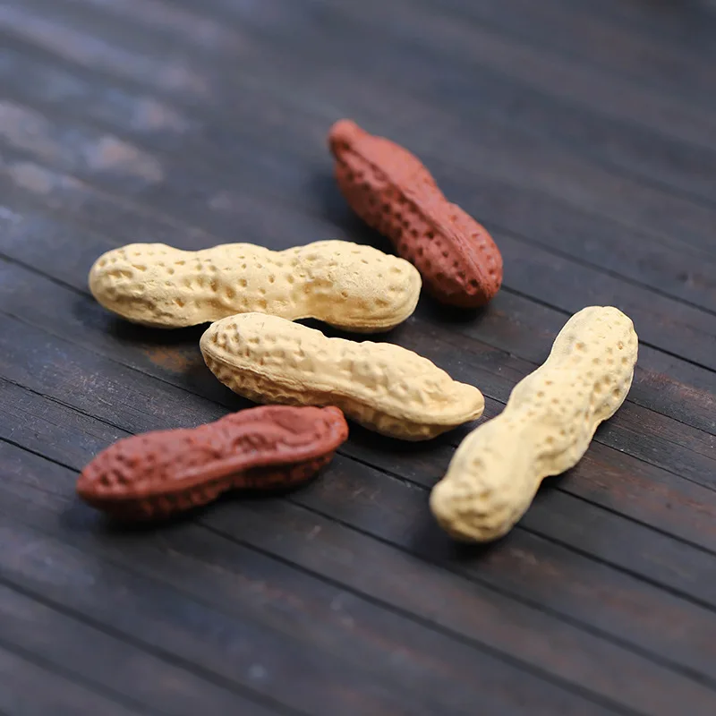 차 펫 땅콩 모형 조각 차 세트 불멸의 과일 장식 차 테이블 액세서리 세라믹 재배 가능