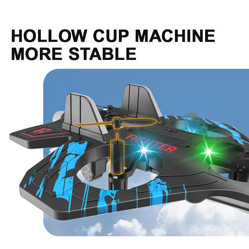 1 Set Rc Airplane Fixed Altitude Drop-Resistant Foam Gravity Glider Special Effects Colorful Lights Quadcopter Drone