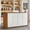 70.8 Inches Large Reception Desk - Modern Front Desk, Retail Counter for Checkout, Lobby, Salon, Office, Walnut 6