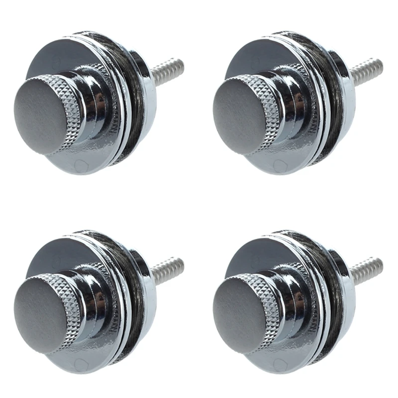 

4X Flat Head Chrome Strap Lock For Electric Guitar