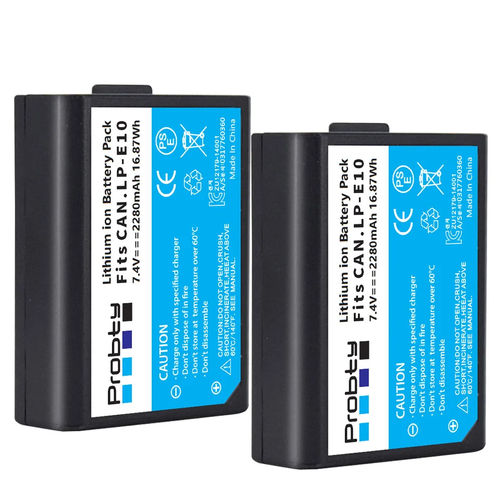 Lp-E10 Lpe10 Batteria Per Canon Eos Rebel T3, T5, T6, T7, Kiss X50 X70, Eos 1100D, Eos 1200D, Eos 1300D, Eos 2000D Fotocamera Digitale