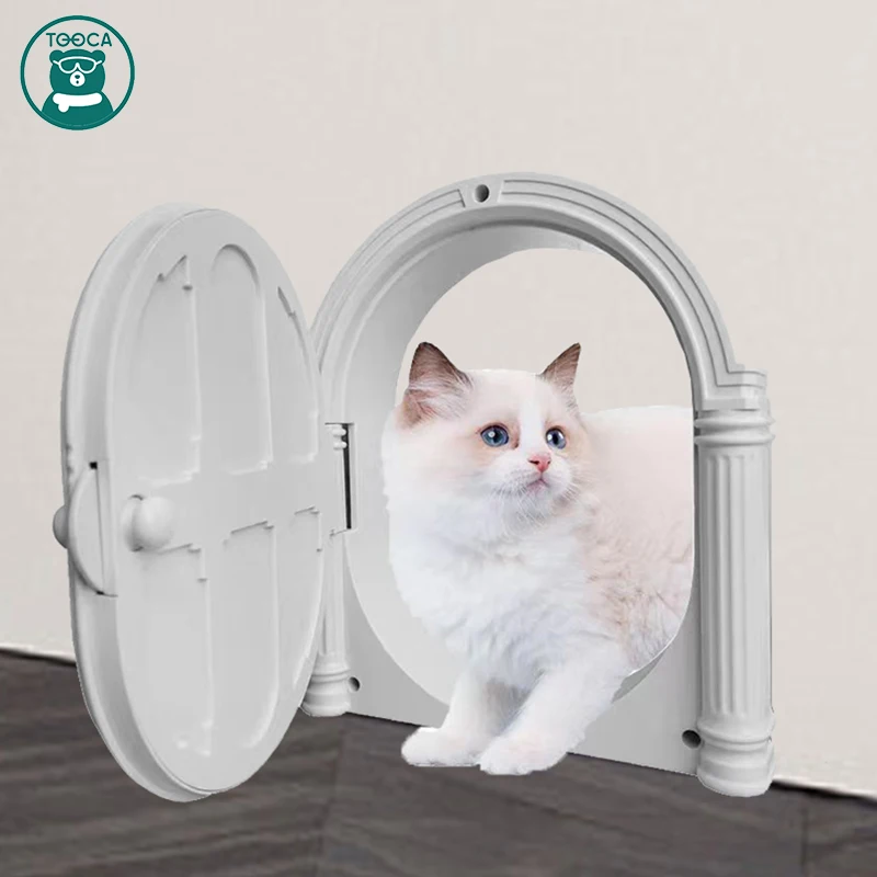 Cat Door Dog Doors Security Lock Controllable Switch Gate Puppy Kitten Hole House Safety Pet Supplies Crates Entry Fence