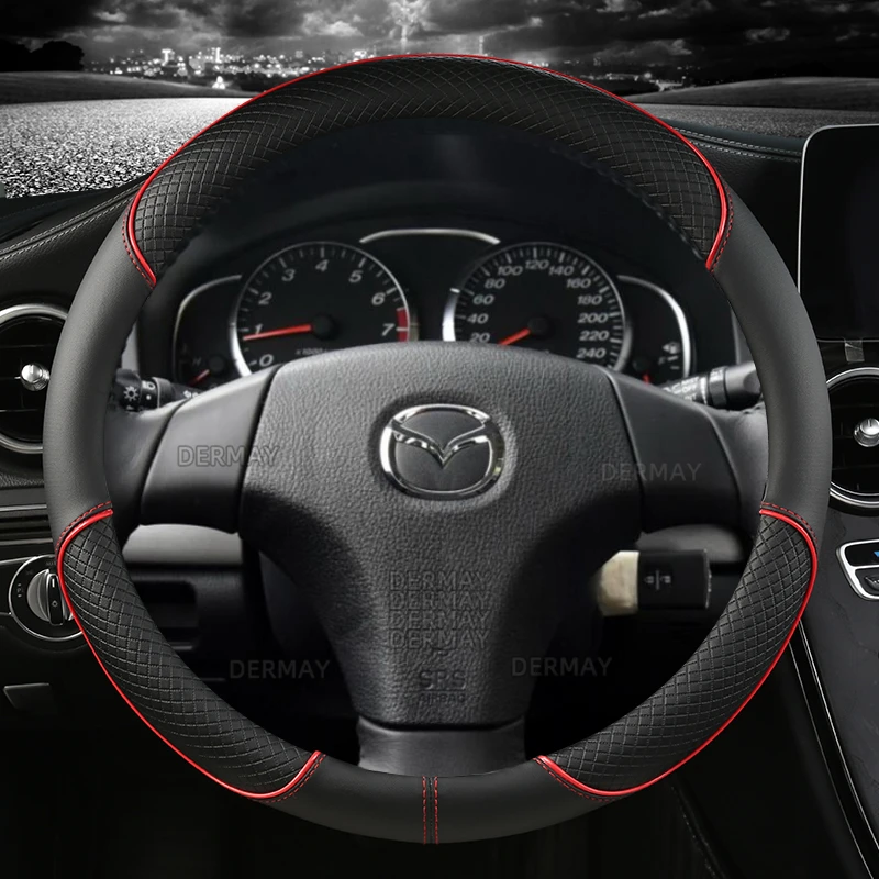 

Из искусственной кожи DERMAY чехол рулевого колеса автомобиля для Mazda 6 Mazda6 Atenza седан универсал GG1 GH1/GH2 GJ1/GL 2002 ~ 2023 авто аксессуары