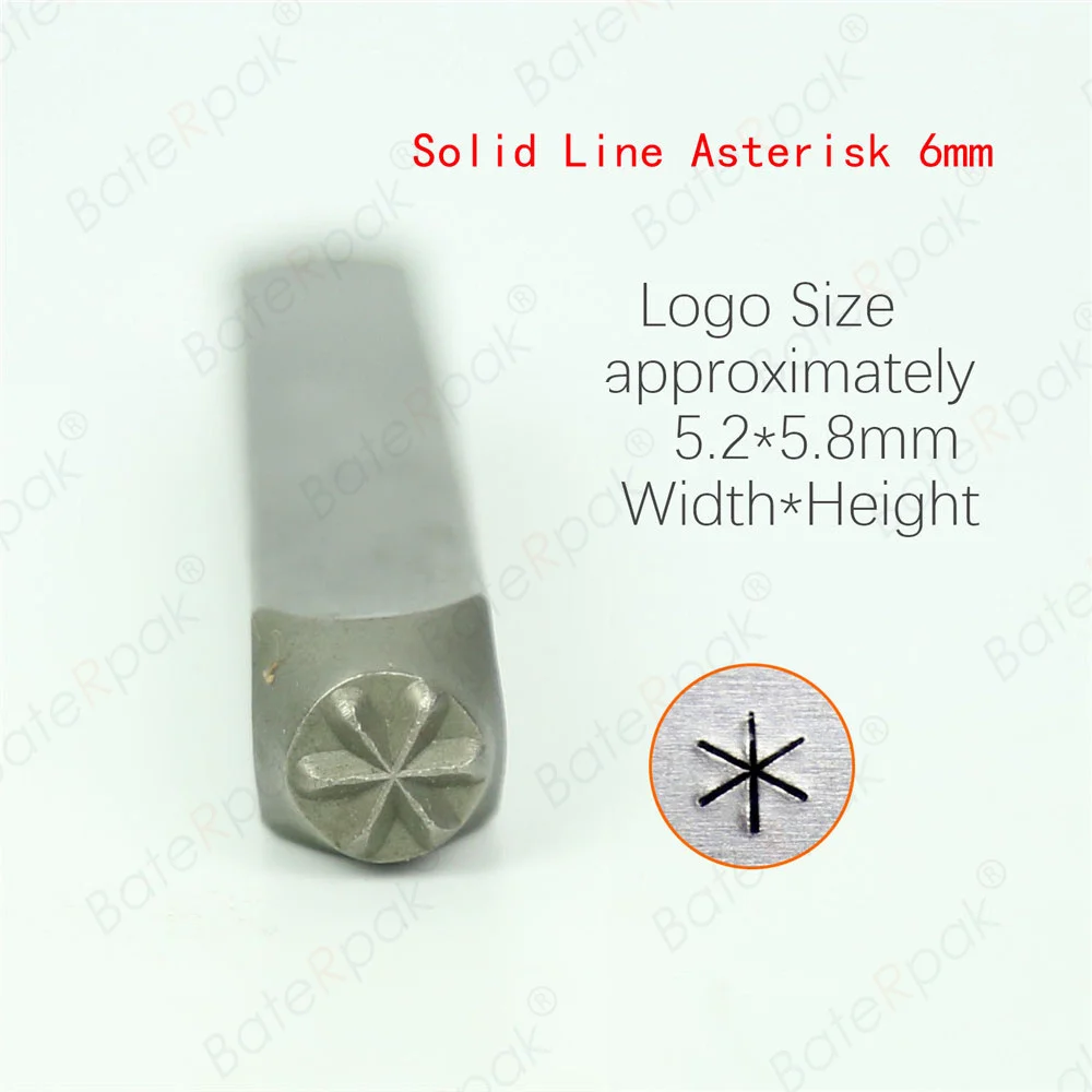 6mm Star Pound Asterisk Design Metal Jewelry Stamps BateRpak Dot DIY Bracelet/jewelry symbols steel stamp metal stamping tool 1pcs price