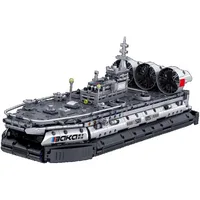 1676PCS Bison Hovercraft Building Blocks Military Ship Assembly Bricks Toys Sets Desktop Ornaments Educational Toys For Gifts 6