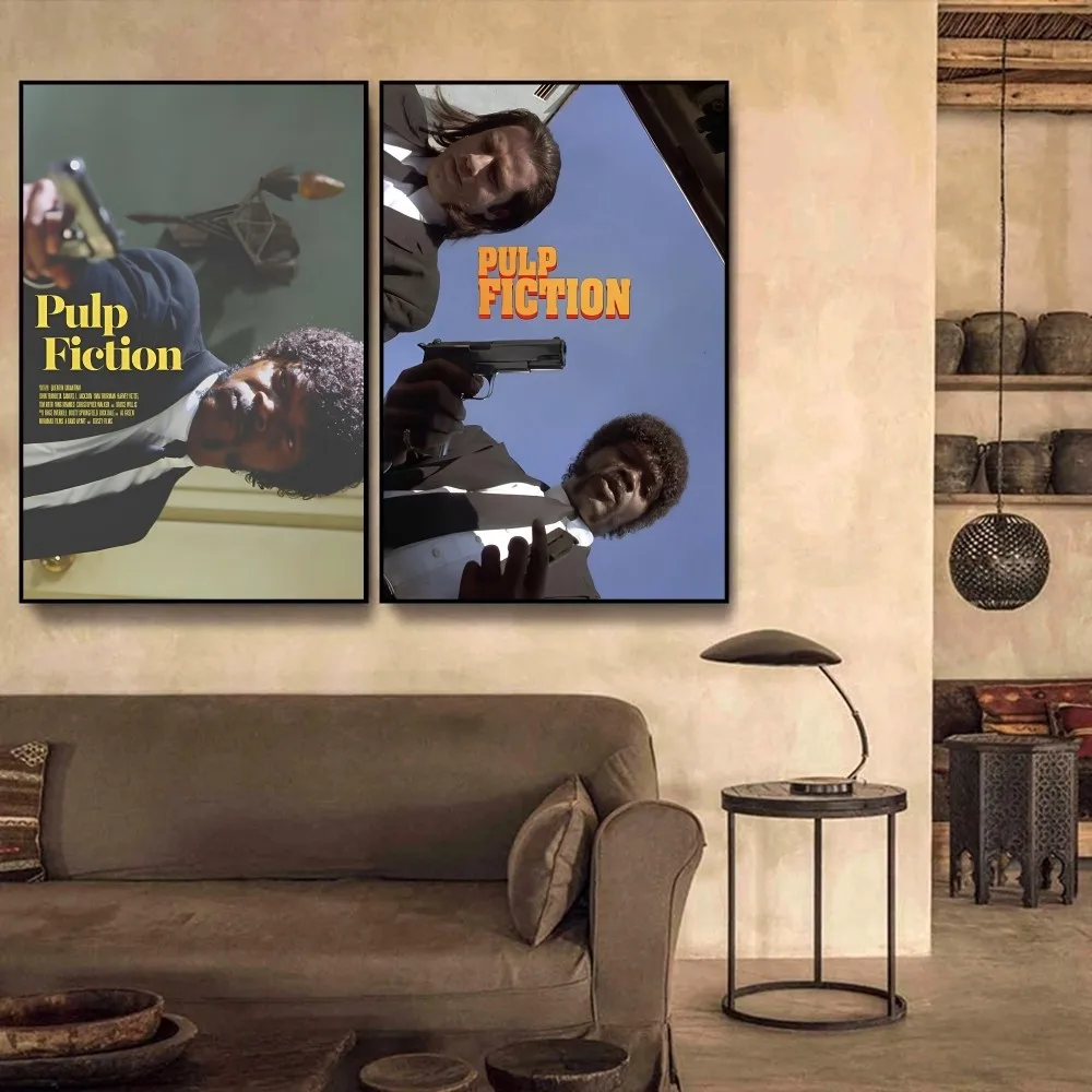 

Hot Film Series Retro Poster Pulp Fiction Poster Self-adhesive Poster Retro Kraft Paper Sticker DIY Vintage Decorative Painting