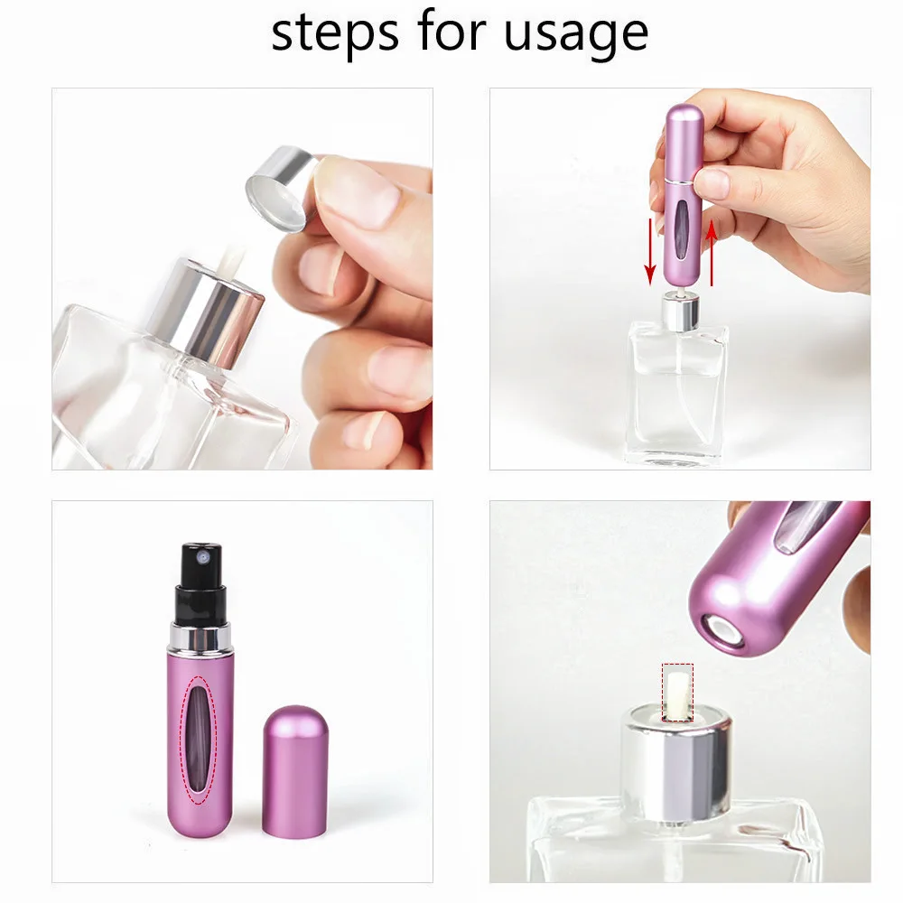 5ml High-Grade Empty Refillable Perfume Crystal Bottom Bottle Cosmetic Containers Parfum Atomizer Spray Dispenser Portable