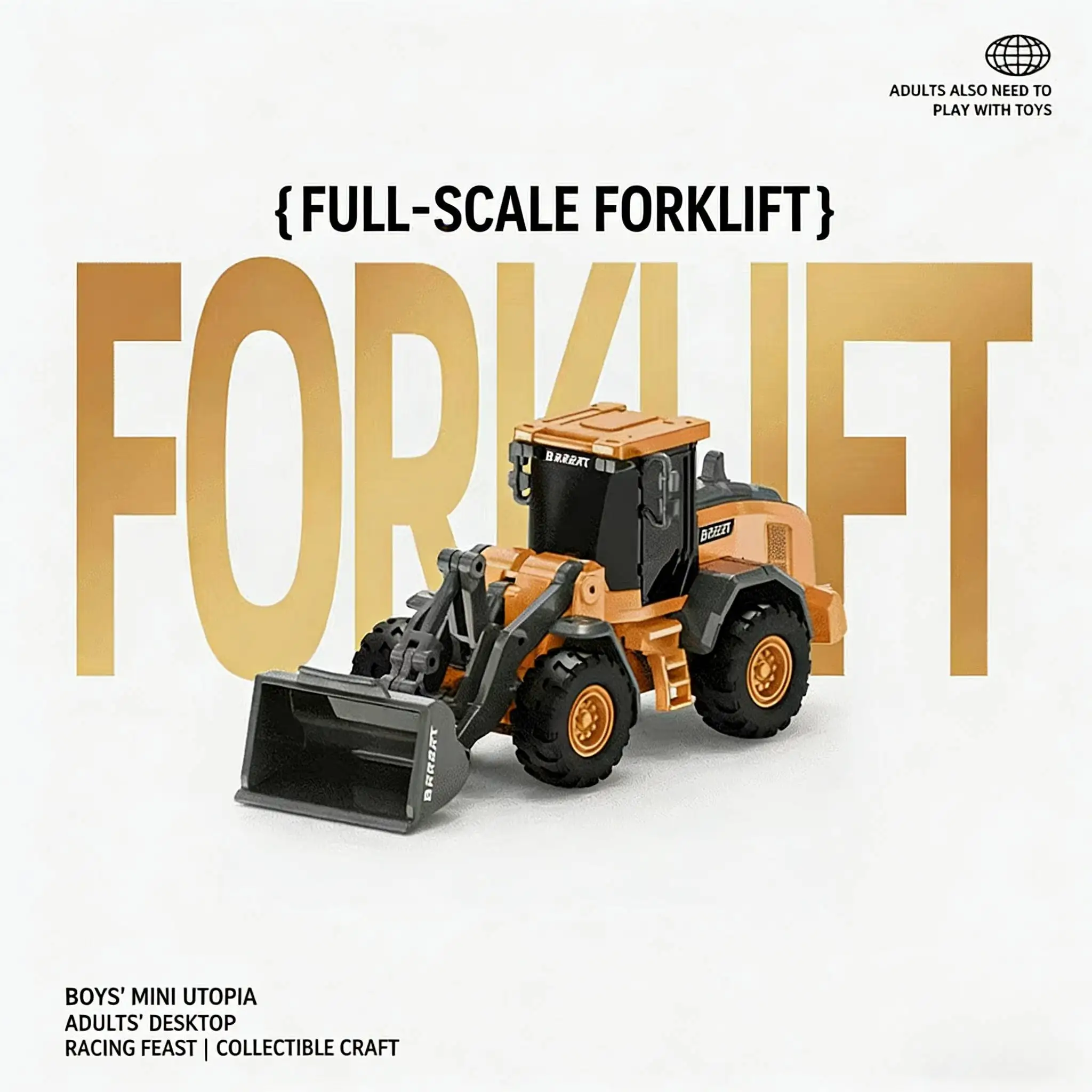 Mini Bulldozer RC 1/64 - Véhicule de Construction Télécommandé