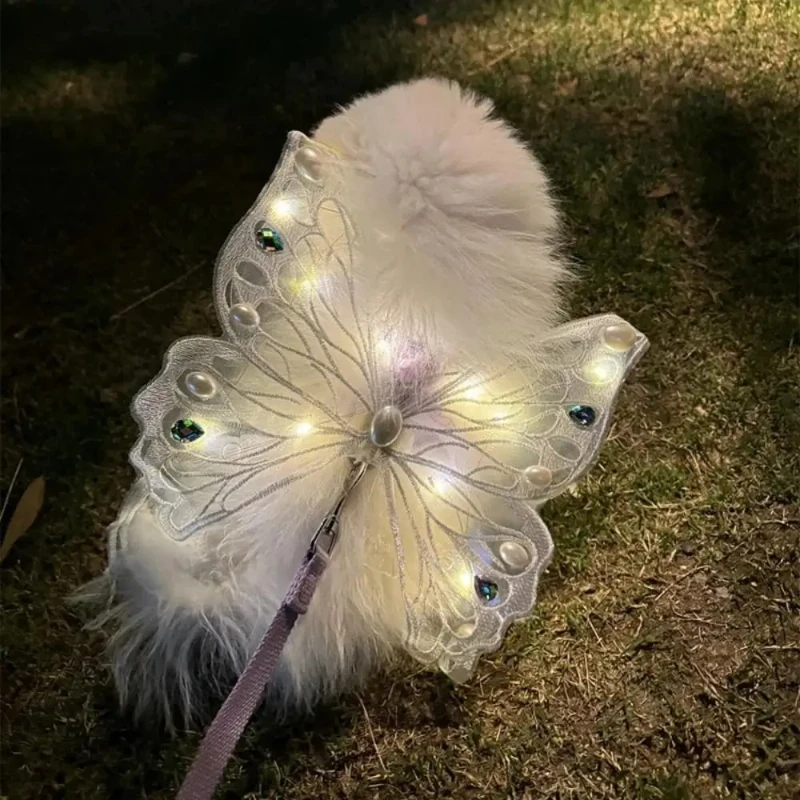 Dog Wings Glowing Butterfly Pet Back Decoration Creative Cute Cat Accessorie Dog Clothes for Small Medium Accessory Pet Supplies 2