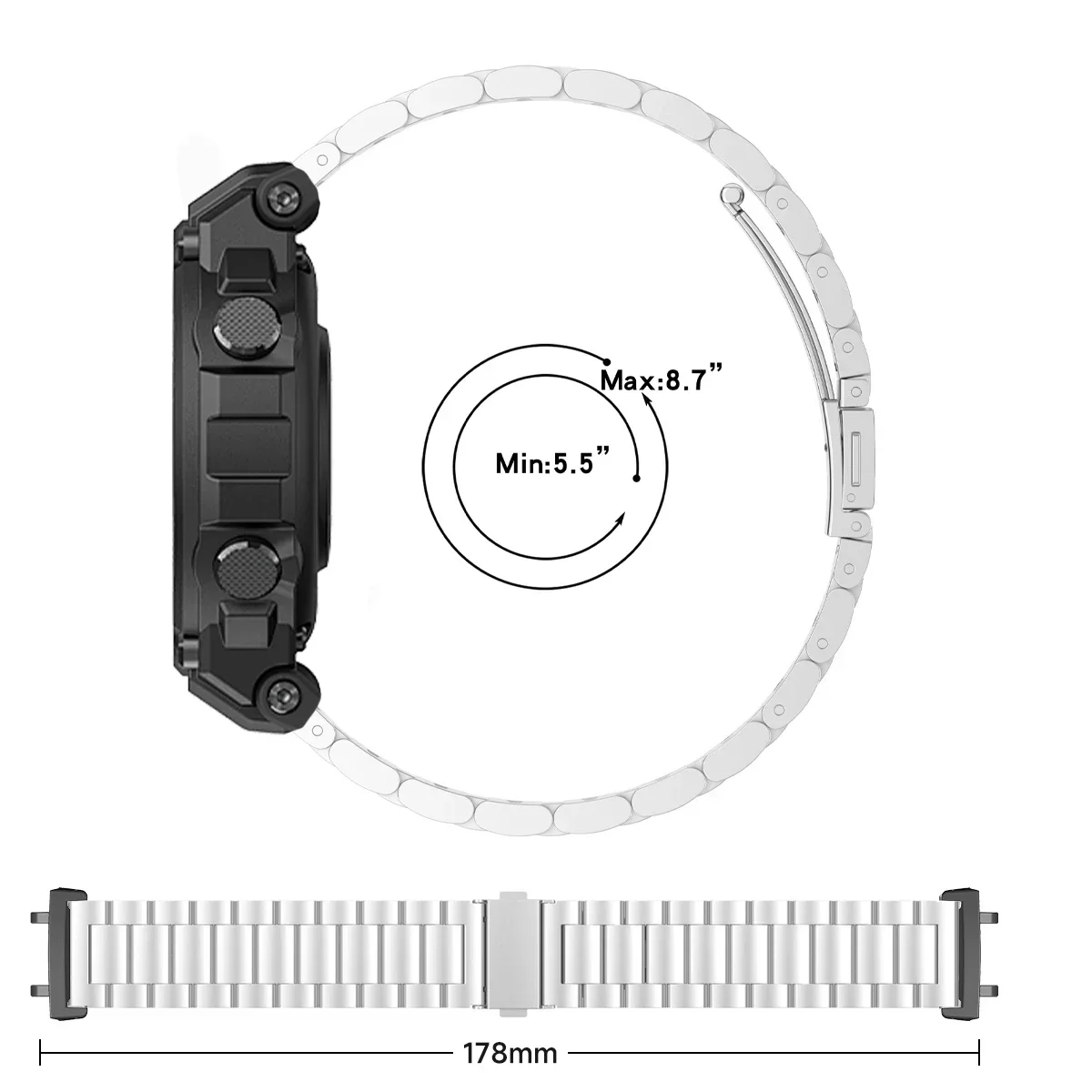 Premium Stainless Steel Smartwatch Bracelet Strap