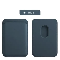 Premium Magnetic Leather Card Wallet Phone Case with MagSafe Compatibility (DarkBlue)