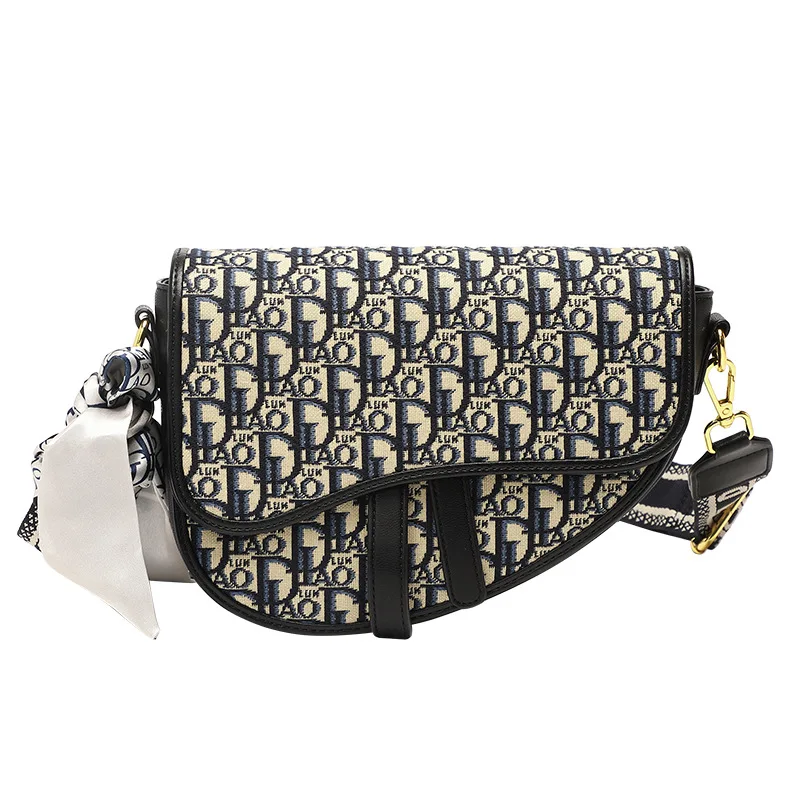 

Новая женская сумка через плечо в форме седла, модные дизайнерские сумки с вышивкой букв, вместительная классическая сумка через плечо