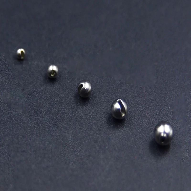 CONTEMPLATOR 20pcs 2.0mm-4.0mm Fly Tying Slotted Tungsten Beads Jig Style Flies Extra Sink Beadhead On Nymph Streamer Patterns
