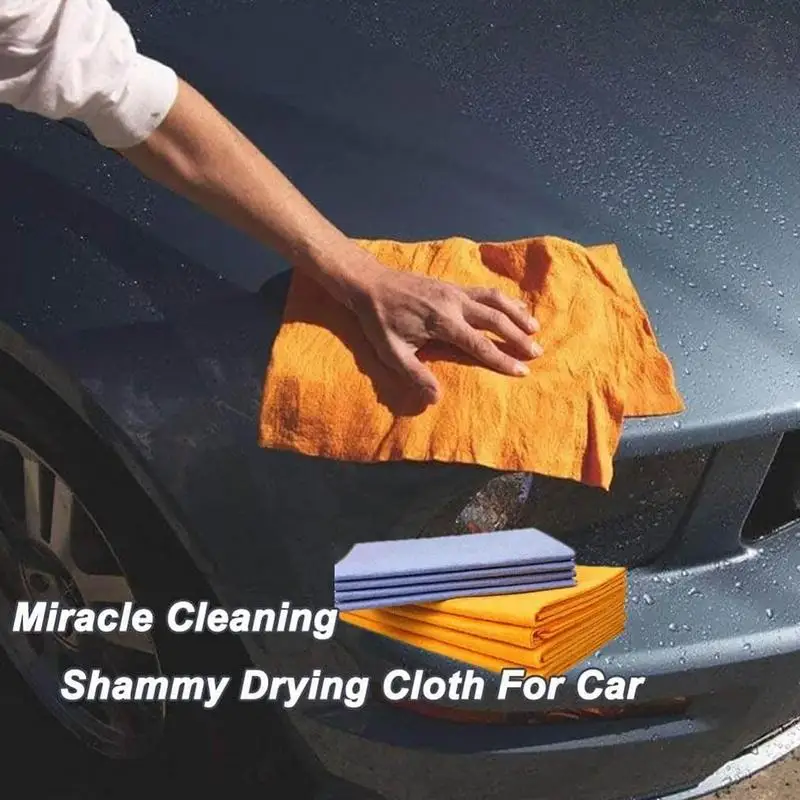 Car Washing Towels 8pcs Super Absorbent Shammy Cloth Reusable Kitchen Chamois Towel Quick Dry Wash Cloth Home Car Cleaning Tools 3