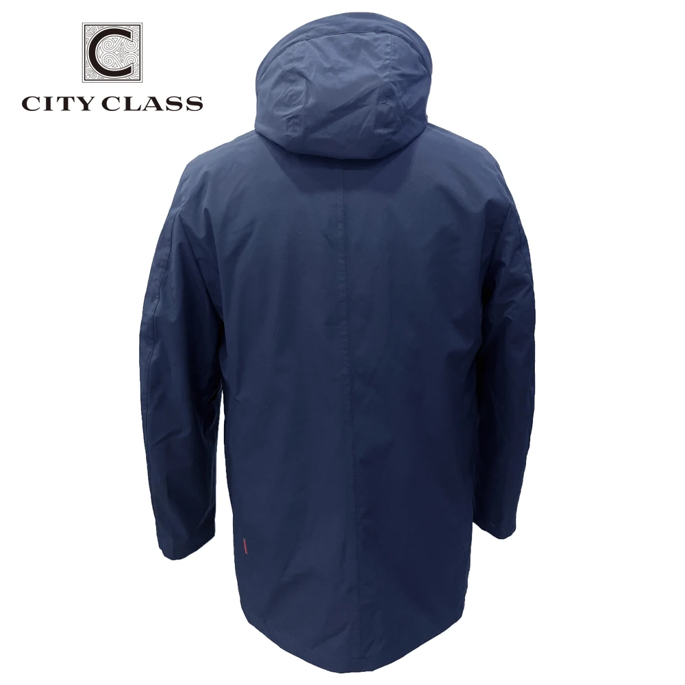 CITY CLASS Business Casual Men Padding Jacket Coat Set Winter New Style Removable Hood Quilted Unique Design for Male CC22ANETO