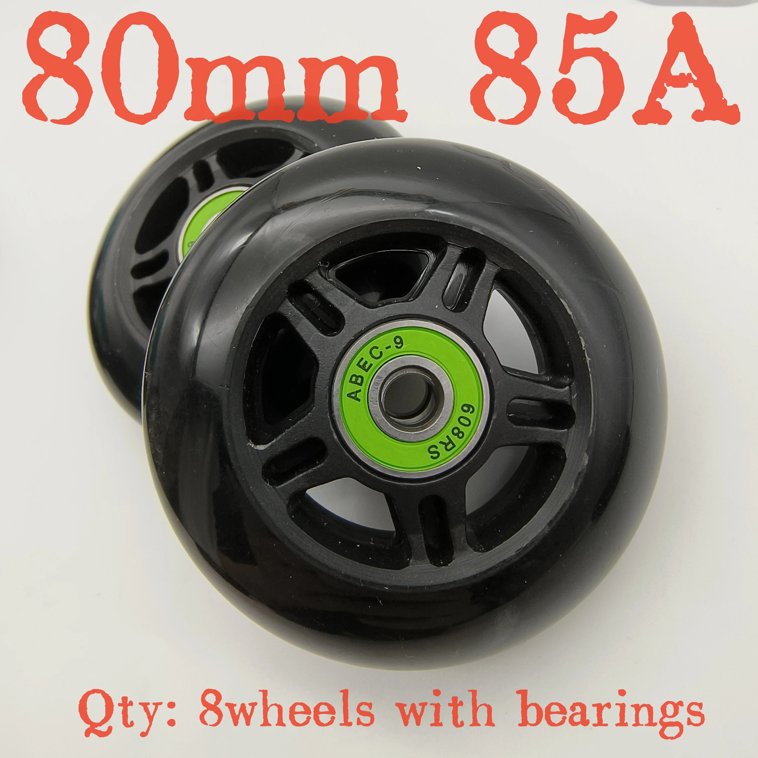 Roller Skating Wheels Inline skate wheel 80mm 85A smooth mute bearing abec-9 608z 8wheels/lot