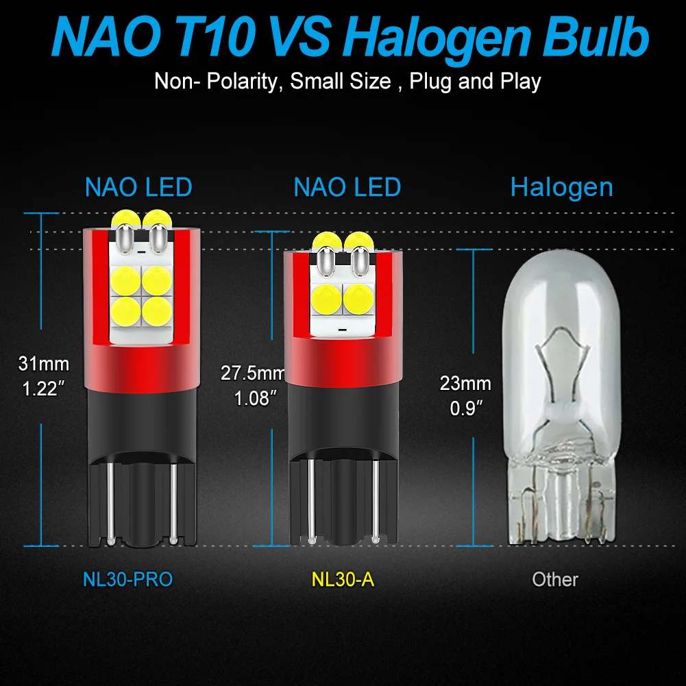 NAO-W5W LED T10 Ʈ Ʈ CANBUS , 24V 12V 5W5 WY5W 194 168 6000K ڵ ׼  ׸ ڵ  