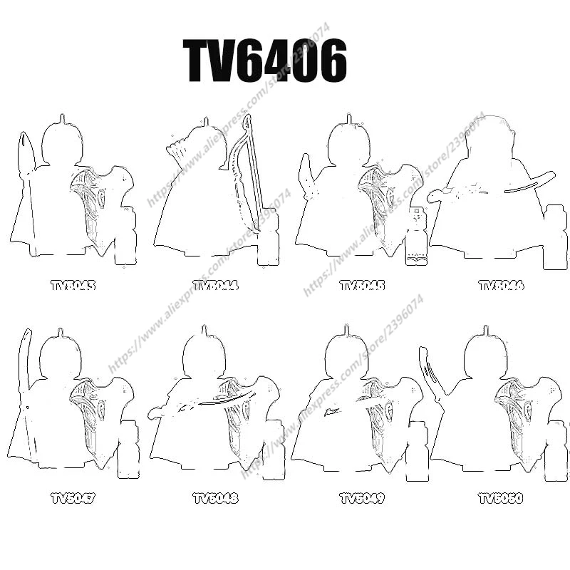 

1PCS Medieval Movie Knights Action Figures Building Blocks toys TV6406 TV5043 TV5044 TV5045 TV5046 TV5047 TV5048 TV5049 TV5050