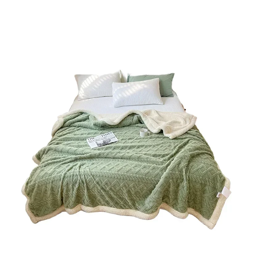 Thickened Coral Velvet Flannel Lamb Wool Blanket Nap Sofa Cover Blanket Office Shawl Air Conditioning Small