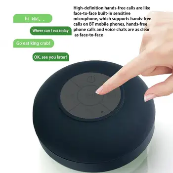 Mini Blue tooth Speaker Portable Waterproof Sweatproof Wireless Handsfree Speakers For Showers Bathroom For All Phone 5