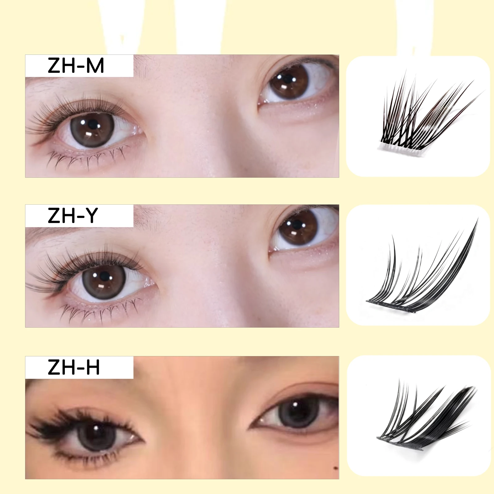 DIY 인조 속눈썹 20줄 자연스러운 길이 조합 재사용 가능 다양한 스타일 제공 인조 속눈썹