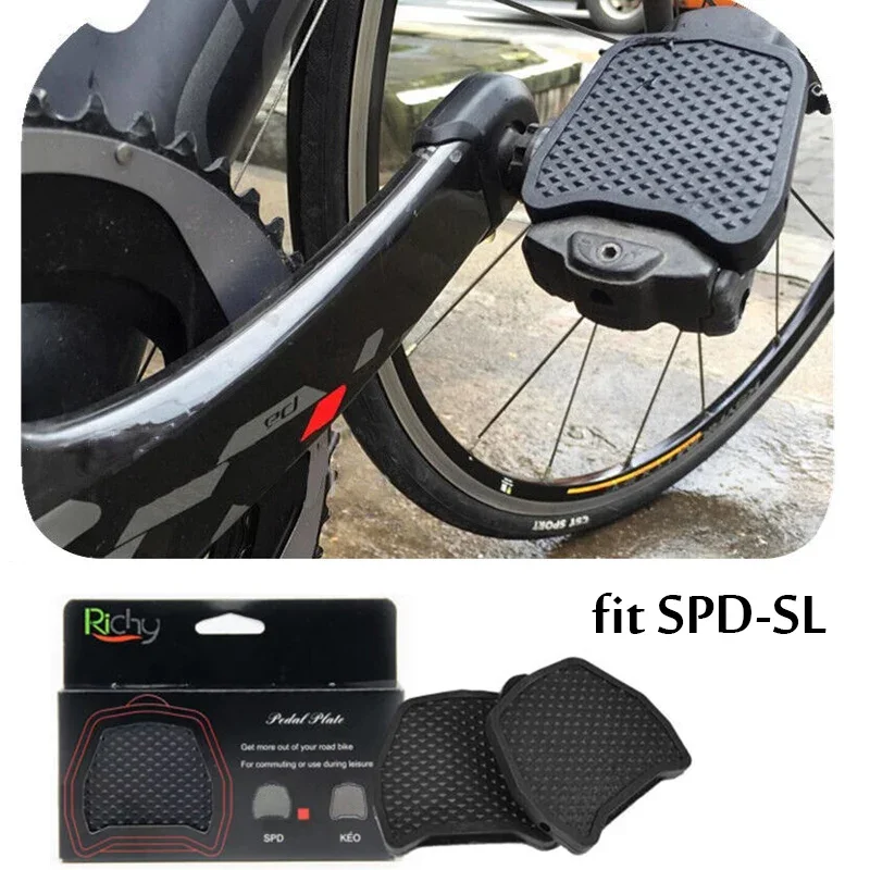 Adaptateur Pedal Plate SL – Pour Pédales Shimano SPD-SL, Noir, Neuf