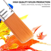 Nylon Paint Brush Smooth Wooden Handle Watercolor Brushes 12 Sizes High Quality For Acrylic Oil Painting School Art Supplies 2