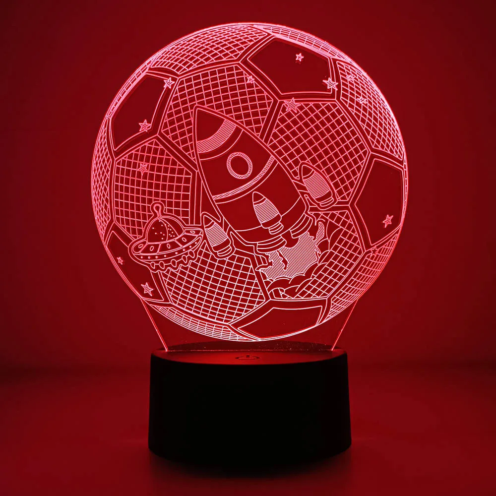 Description Picture 3 of itemFootball and Spacecraft LED 3D LED night light 7/16 colors variable visual lighting living room home decor Creative Night Light