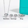 AnuJewel D Color Moissanite Bezel Stud Earrings 18K Gold Plated Pendant Necklace 925 Sterling Silver Jewelry Set Customs Jewelry 4