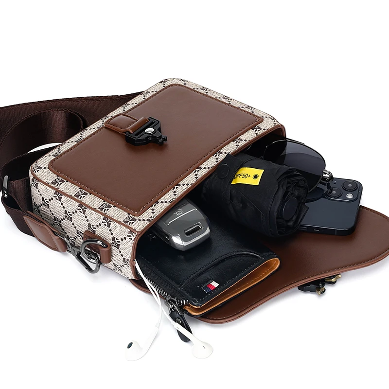 High-End Men’s PU Leather Crossbody Sling Bag